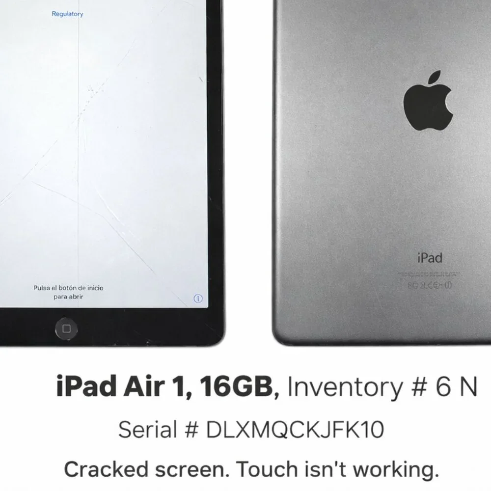 iPad Air 1 16GB Black For Parts Repair, # 6 N